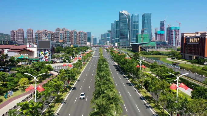 珠海横琴粤港澳大湾区横琴道路空境