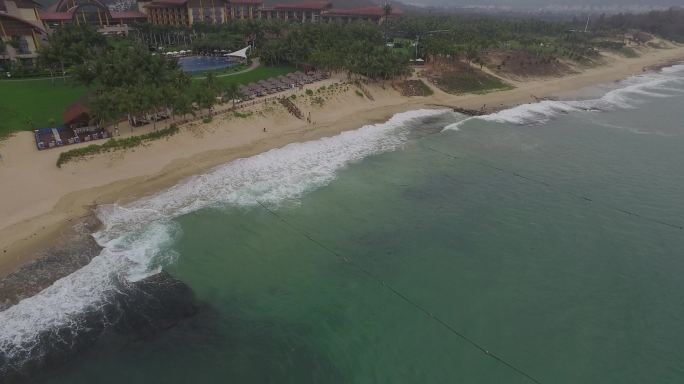 三亚海滩航拍4K镜头