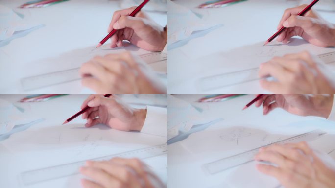 4K商务设计师绘图设计草稿丢纸团