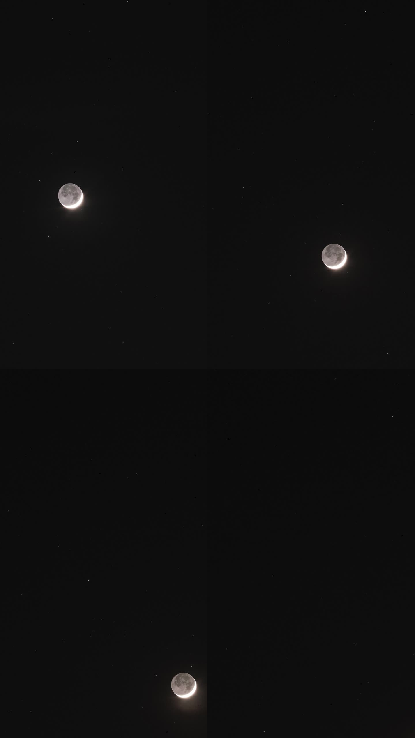夜空中的新月和满月