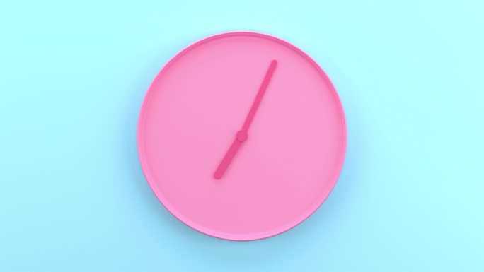 蓝色背景4K粉色挂钟