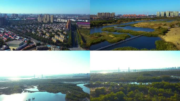 4K秋季城市航拍风景城市航拍素材