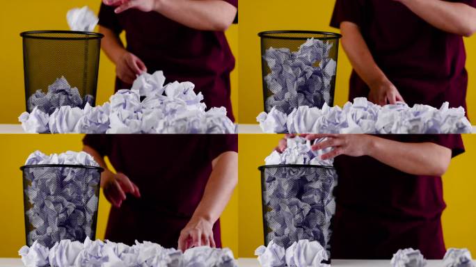 废纸废纸篓垃圾桶扔掉