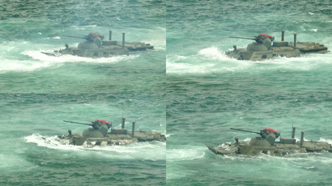 海上步兵战车海上步兵战车军事演习训练装甲