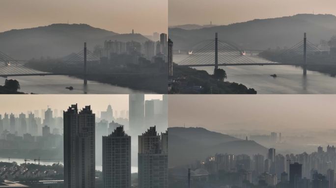 城市清晨雾霾