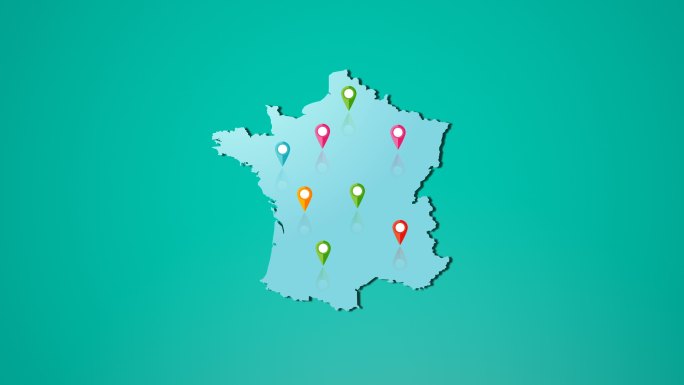4K法国地图和位置
