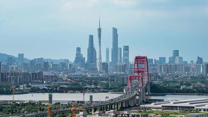 广州新光大桥车水马龙延时