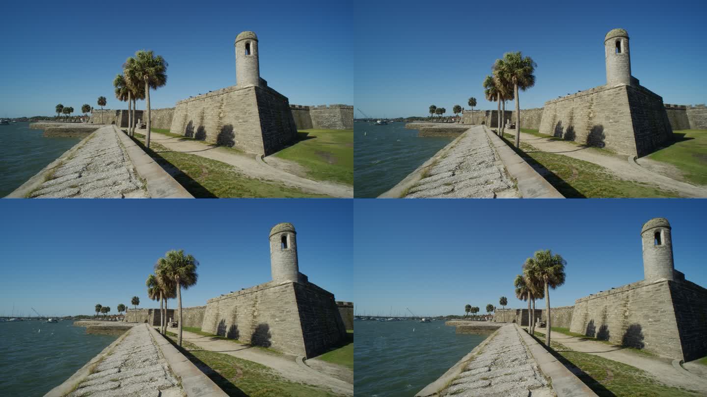 圣马科斯城堡国家纪念碑——历史悠久的西班牙古堡，佛罗里达州圣奥古斯丁的主要旅游景点和地标。