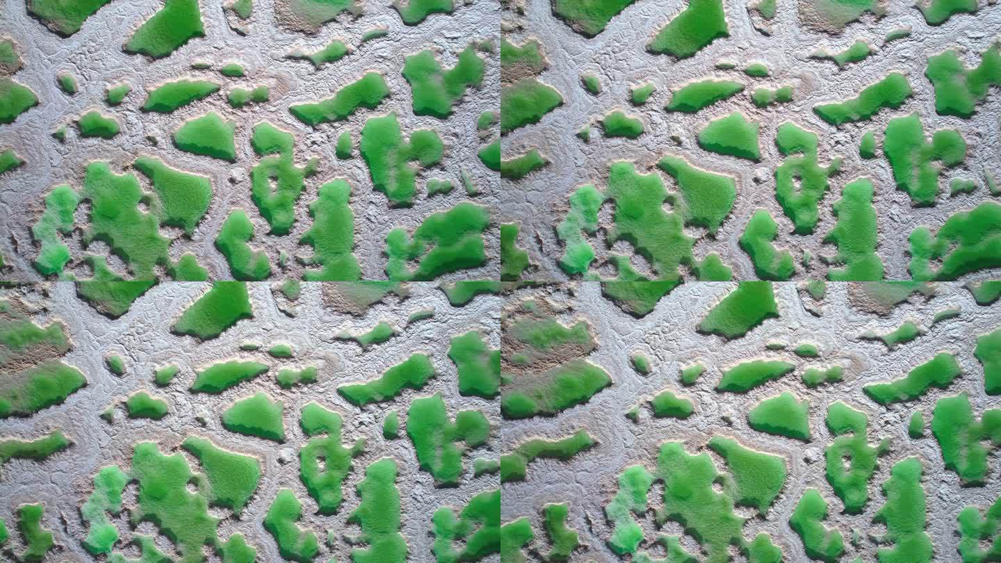 盐湖无人机俯视图翡翠湖天空之境大地纹理
