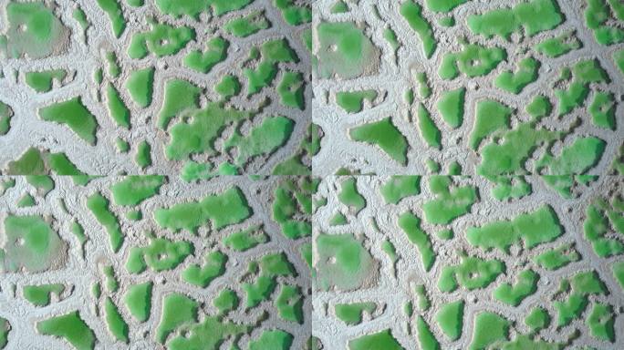盐湖无人机俯视图翡翠湖天空之境大地纹理