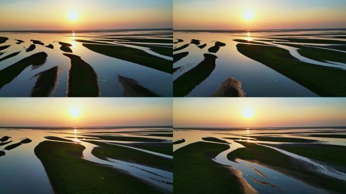 鄱阳湖日出 波光湖面