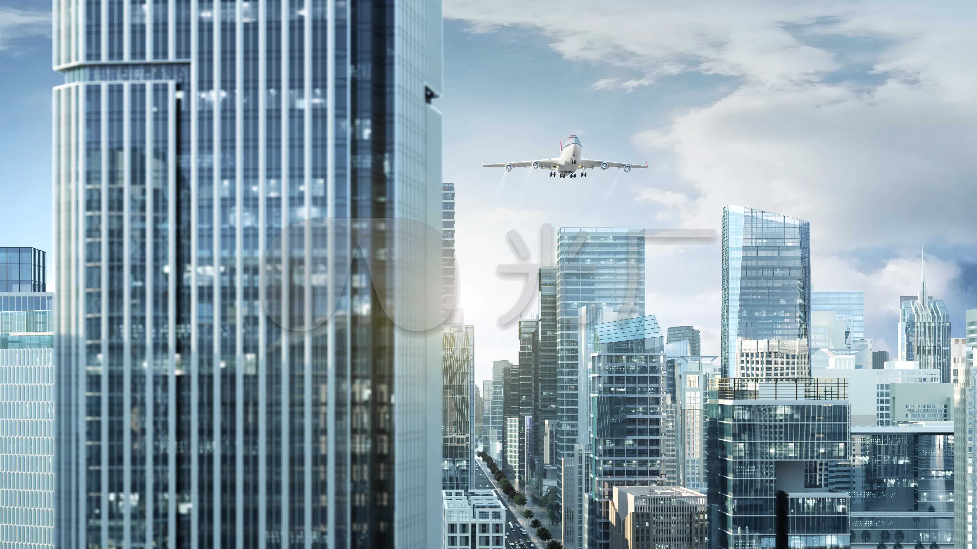 飞机与未来城市图片素材-编号25058144-图行天下