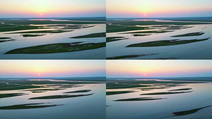 鄱阳湖枯水期河流纵横