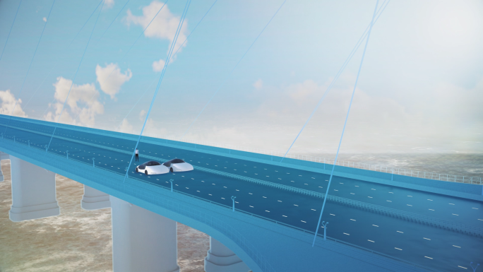 自动驾驶汽车跨海大桥宣传素材221016