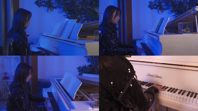 气质美女弹钢琴