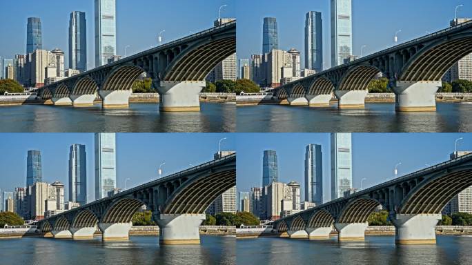 湖南长沙橘子洲大桥实拍空境