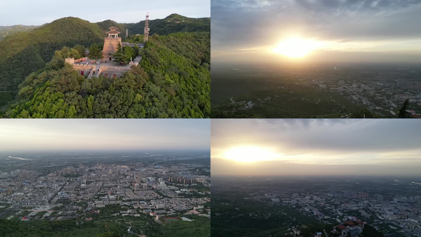 临潼骊山烽火台景区城市风光航拍2