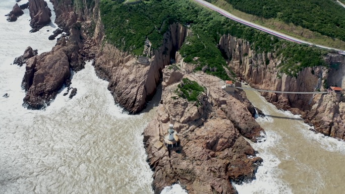 浙江台州大陈岛甲午岩风景航拍视频