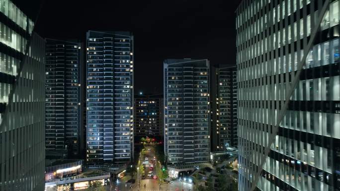 上海前滩商务楼夜景