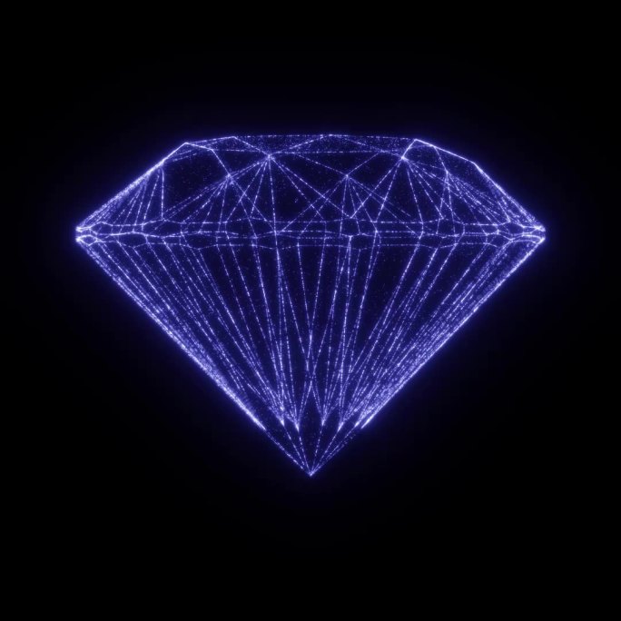 3D钻石粒子线框 循环 透明通道