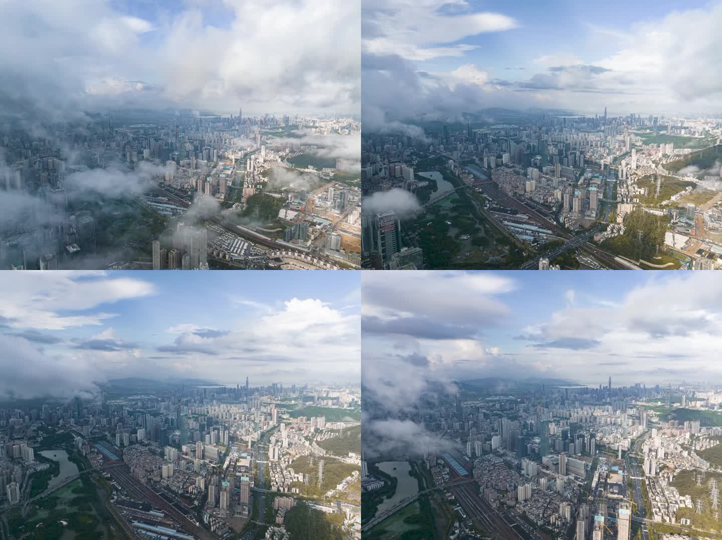 深圳罗湖高楼大厦城市航拍高清视频