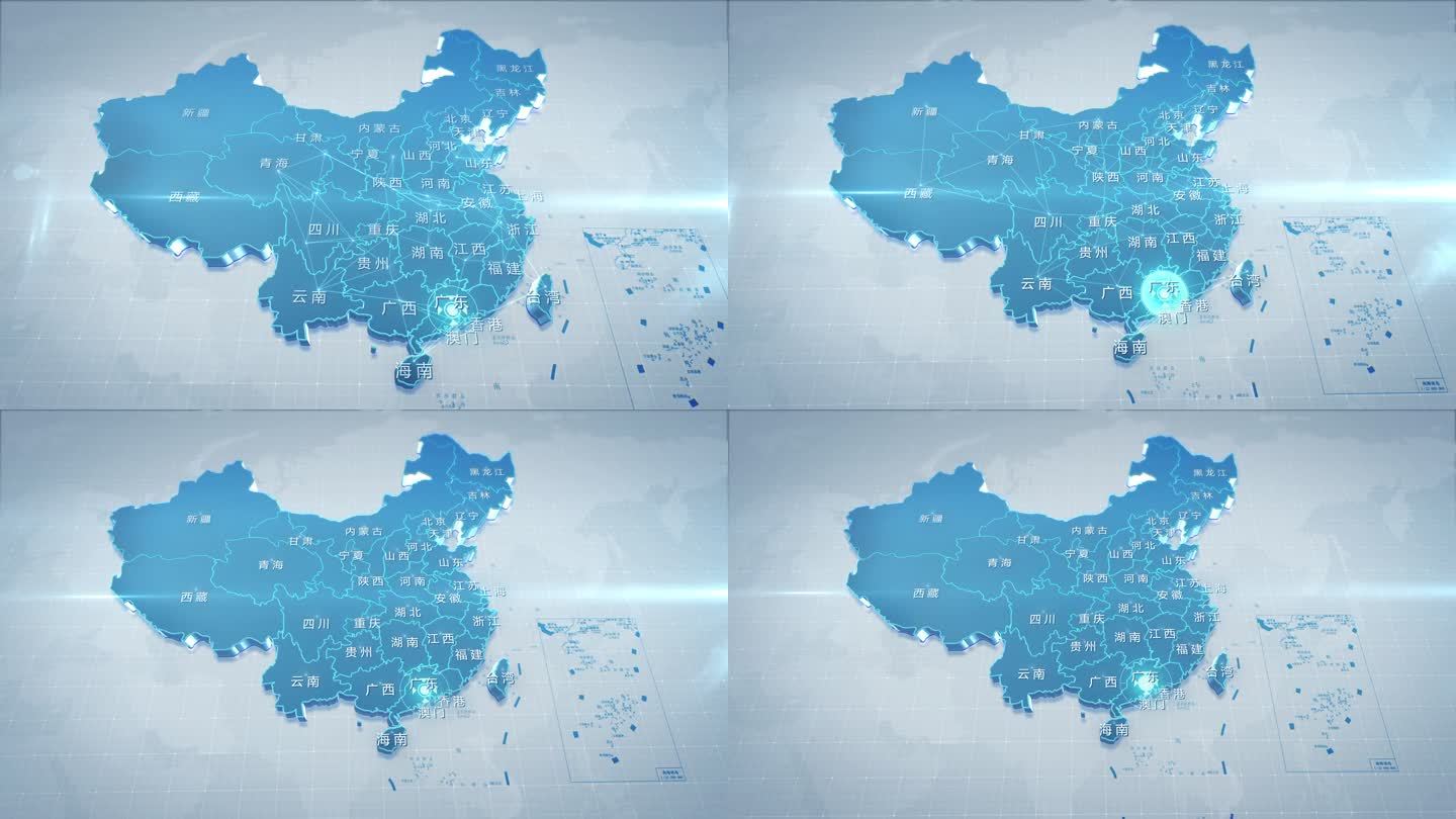 简洁干净E3D中国地图 AE模板 06