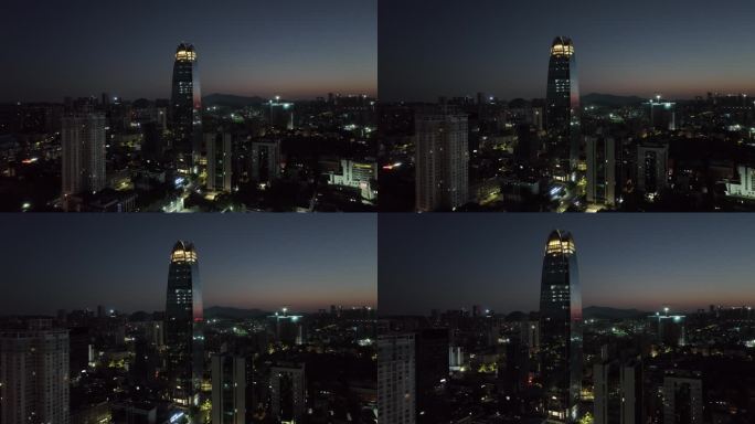 深圳 宝安区第一高楼 恒明珠 日出 夜景