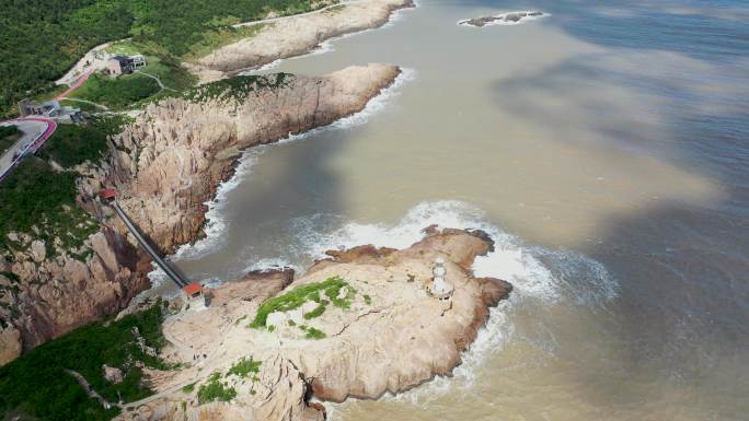 浙江台州大陈岛甲午岩风景航拍视频