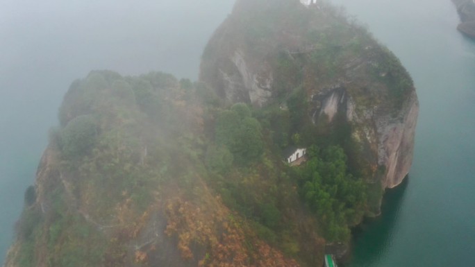 湖南鸟瞰图海岛岛礁仙境