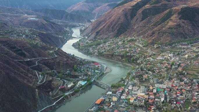 航拍金川沙耳乡梨花合集