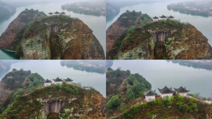 湖南鸟瞰图高山山峰巅峰山脉