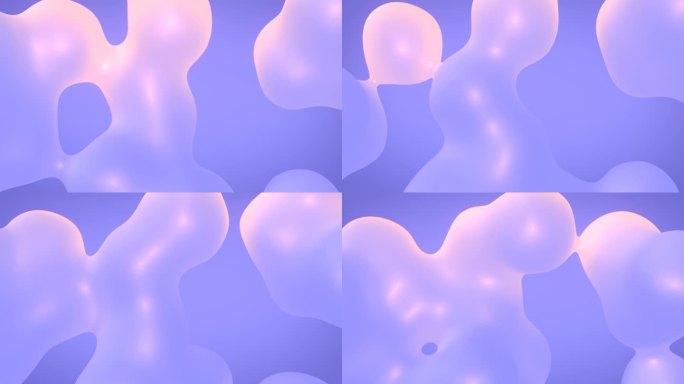 漂浮发光的霓虹液滴。抽象波浪背景。三维渲染数字无缝循环动画。运动图形设计4K UHD