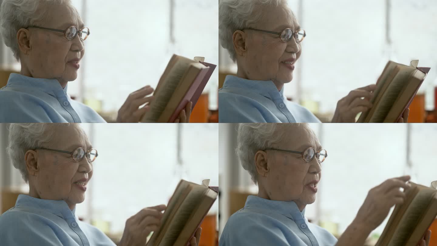 老年人的简单乐趣幸福晚年全民读书日老年学