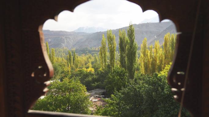 巴基斯坦北部堡垒阳台外的风景