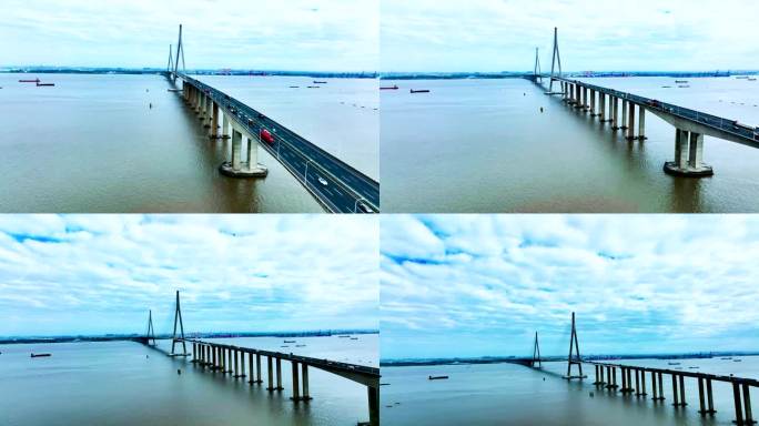航拍 大桥 科技 未来化  高端发展