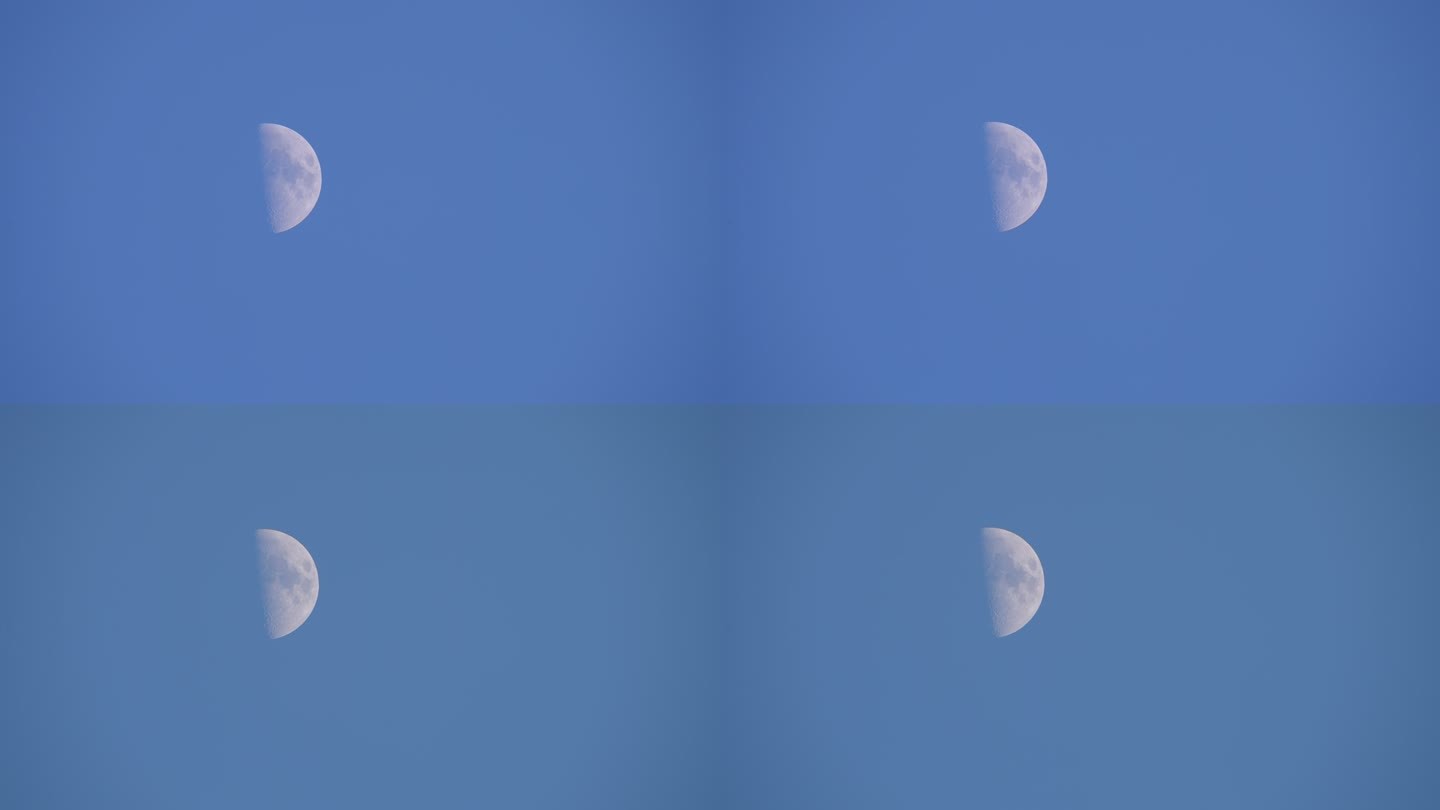 4K晴朗天空中的月亮空镜