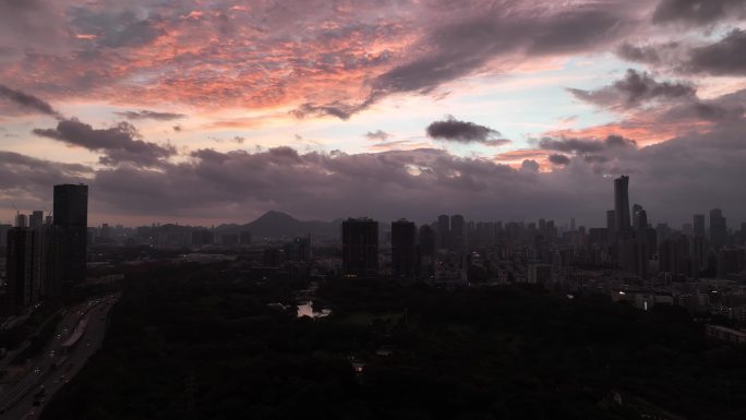 深圳市 南山区 南头 日出 朝霞 科技园