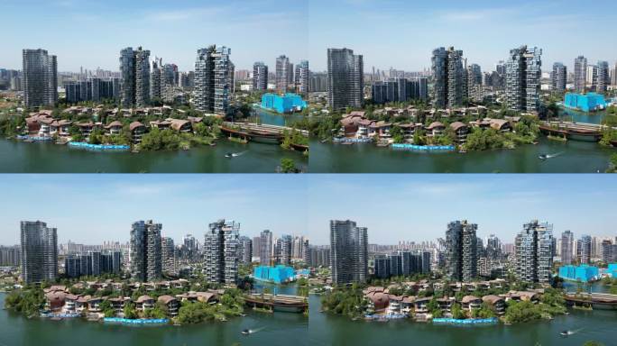 现代化城市风光航拍