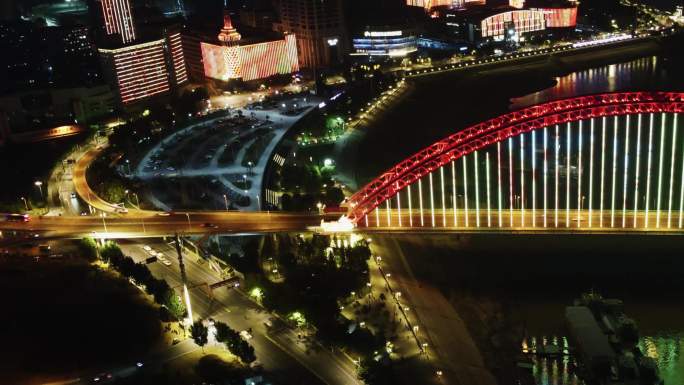 武汉桥梁夜景延时拍摄