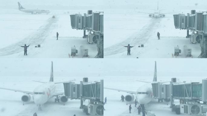 航班到达  机场 冬天机场