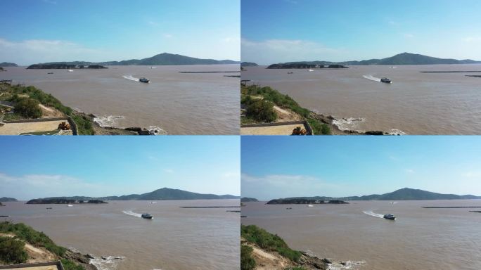 浙江台州大陈岛上大陈航拍视频