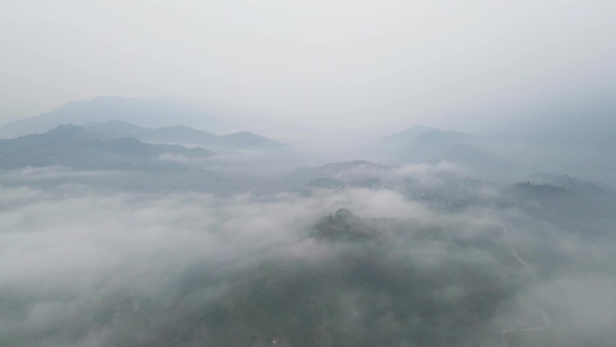 山城梦幻云海自然美景航拍延时镜头