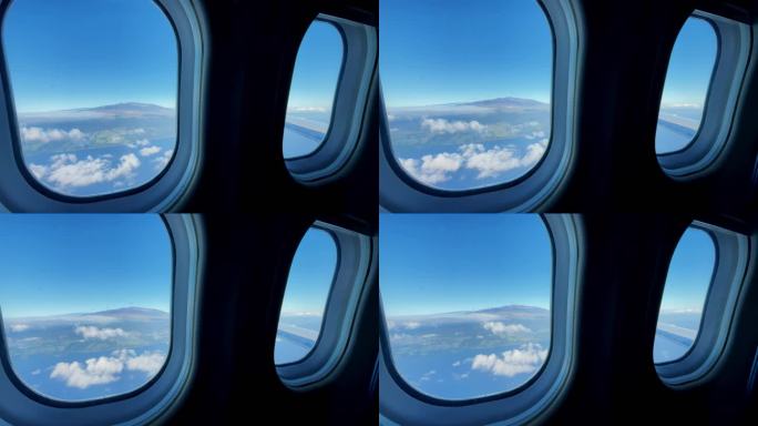 飞机窗口概述。窗外的世界