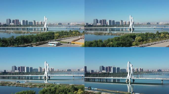 航拍云飞大桥 锦州 4K