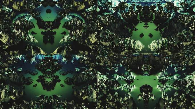 【4K时尚背景】蓝绿花影丛林繁花意象艺术