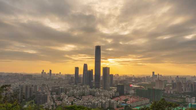 8K  东莞延时 旗峰山晚霞 国贸CBD