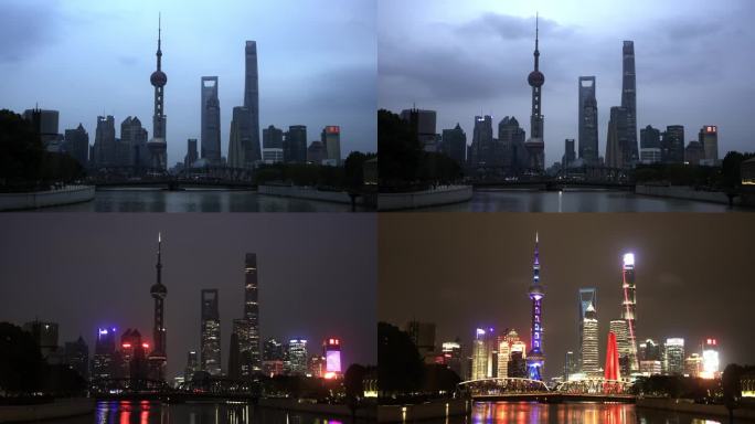 4k上海乍浦路桥法师桥延时日转夜