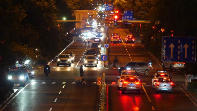 唐山城市夜景道路街道车水马龙