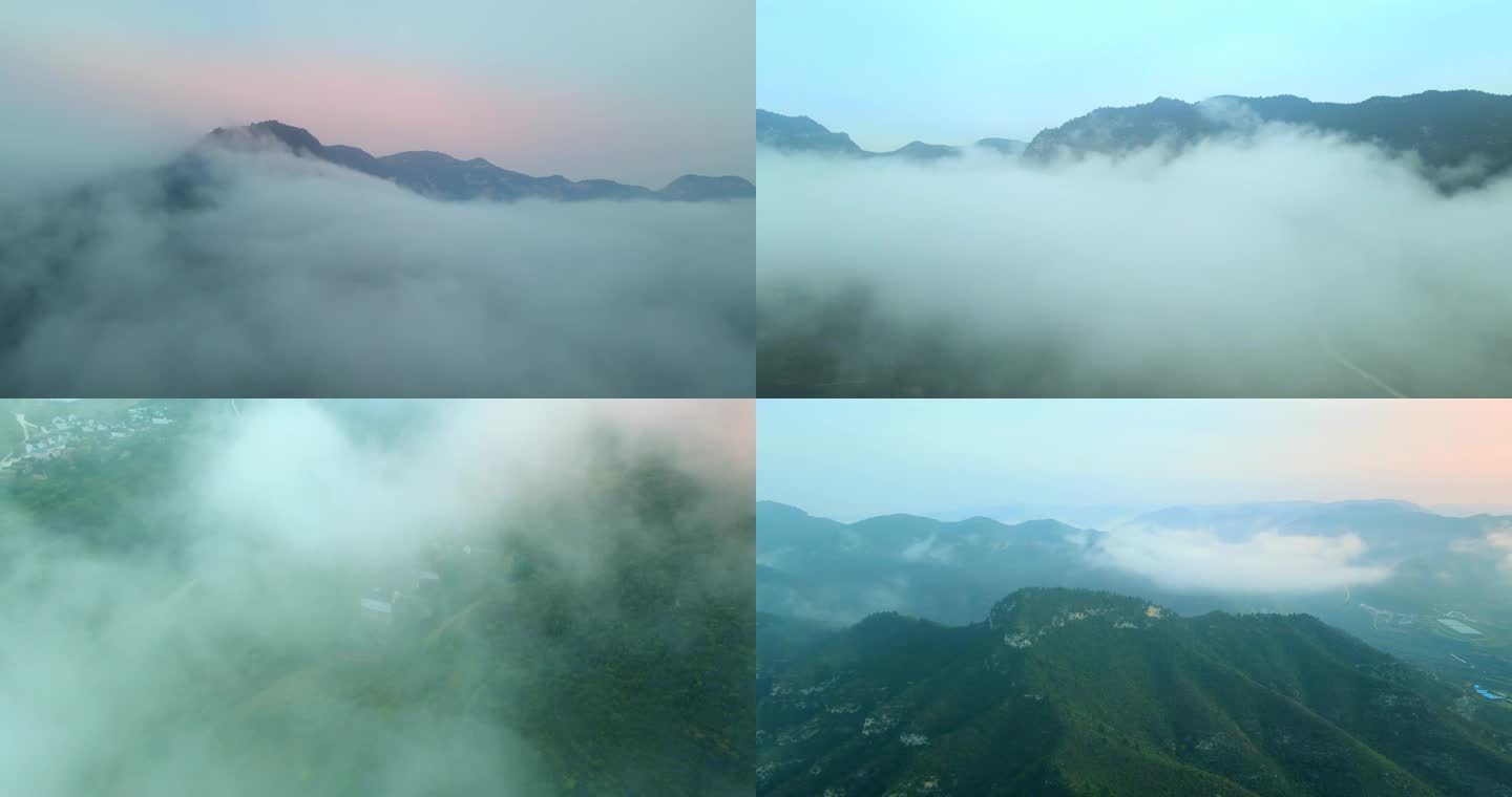 4K 云雾缭绕的山村
