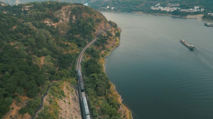 航拍火车、旅拍